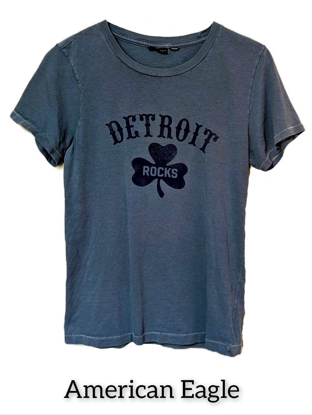 Detroit Rocks Graphic Tee in Light Blue